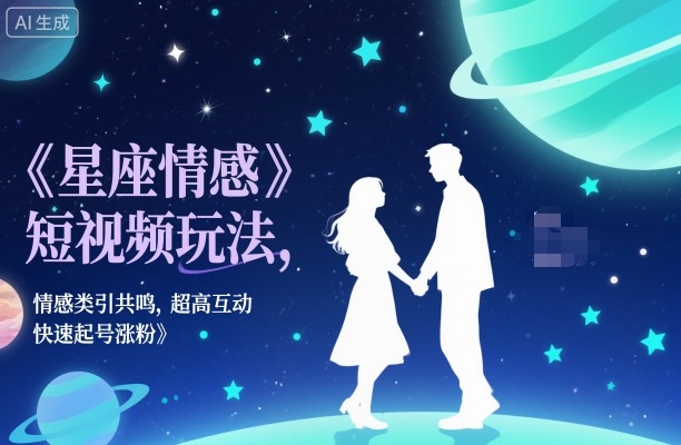 星座情感短视频玩法,情感类引共鸣,超高互动,快速起号涨粉-福源网