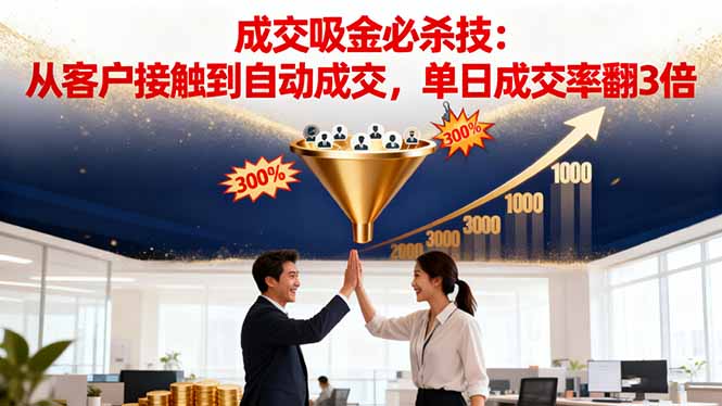 吸金成交营销必杀技：从客户接触到自动成交，单日成交率翻3倍-福源网