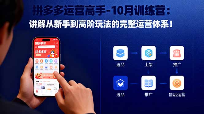 拼多多运营高手-10月训练营:讲解从新手到高阶玩法的完整运营体系!-福源网