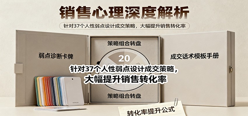销售心理深度解析：针对37个人性弱点设计成交策略，大幅提升销售转化率！-福源网
