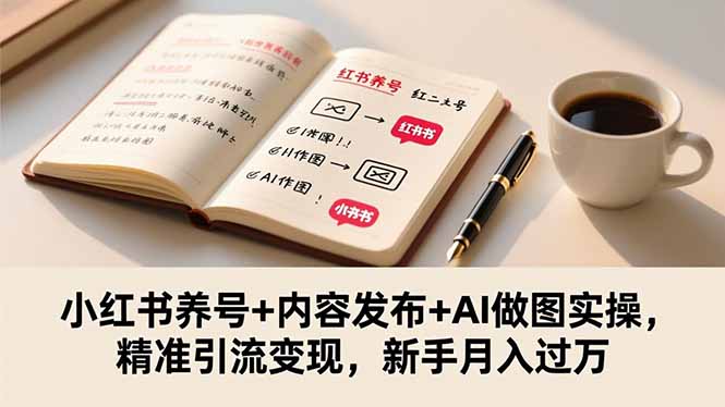 小红书养号+内容发布+AI做图实操,精准引流变现,新手月入过万-福源网