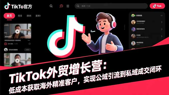 TikTok外贸增长营：低成本获取海外精准客户，实现公域引流到私域成交闭环-福源网
