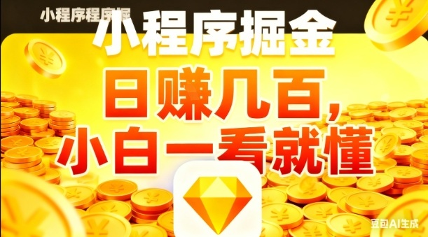 微信小程序掘金项目，日入几张，项目简单，小白一看就懂，5分钟就能学会上手操作【揭秘】-福源网