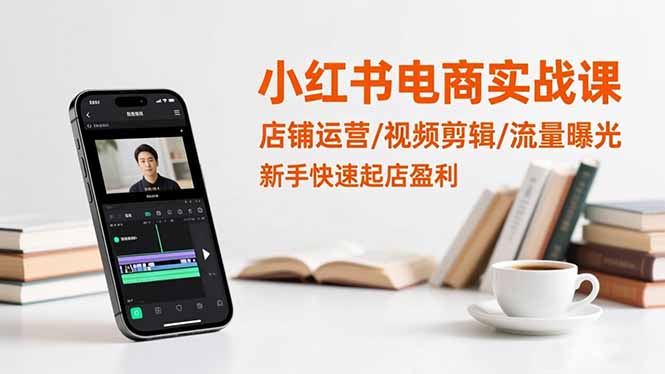 小红书电商实战课：店铺运营/视频剪辑/流量曝光，新手快速起店盈利-福源网