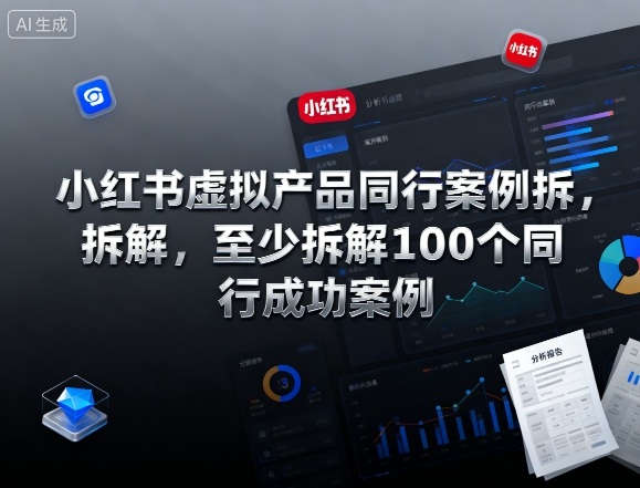 小红书虚拟产品同行案例拆解，至少拆解100个同行成功案例(更新)-福源网