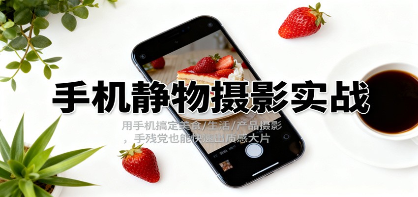 手机静物摄影实战，用手机搞定美食/生活/产品摄影，手残党也能快速出质感大片-福源网